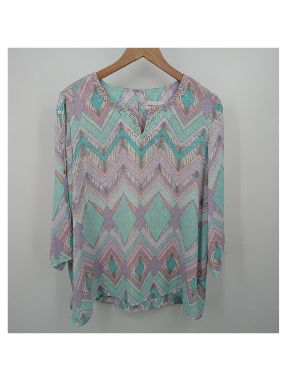 Rhinestone Blouse Top Size 16